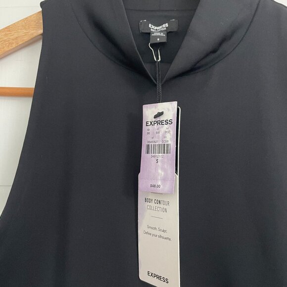 (NWT) Express Body Contour Black Thong Mock Neck Bodysuit - Picture 4 of 4